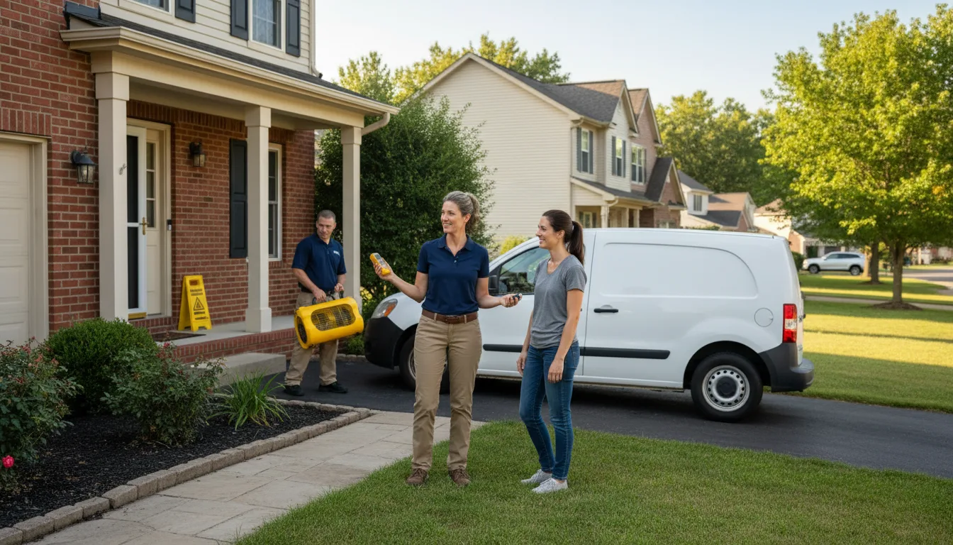 Residential water damage restoration in Xenia, IL
